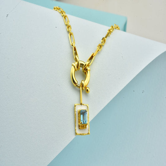 Paperclip Design Silver Necklace