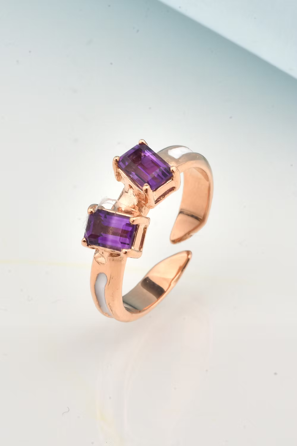 Double Stone Silver Ring