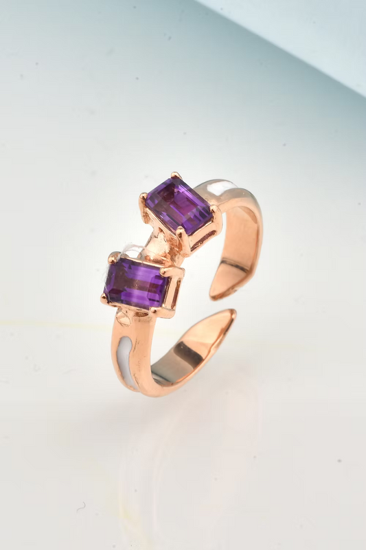 Double Stone Silver Ring