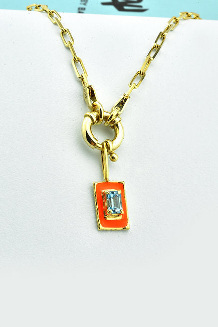 Paperclip Design Silver Necklace