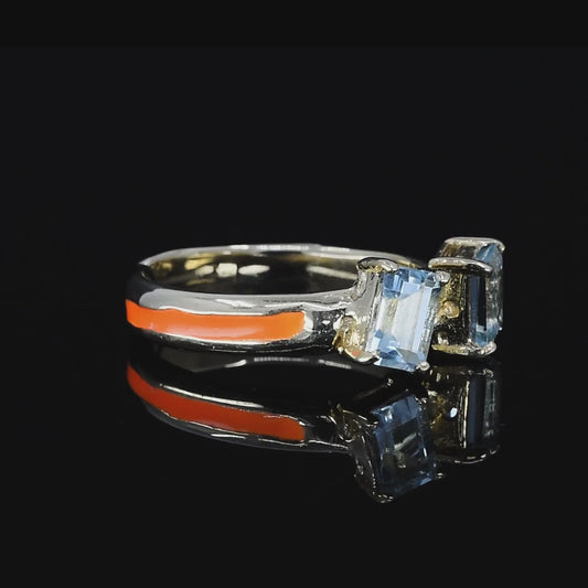 Double Stone Silver Ring